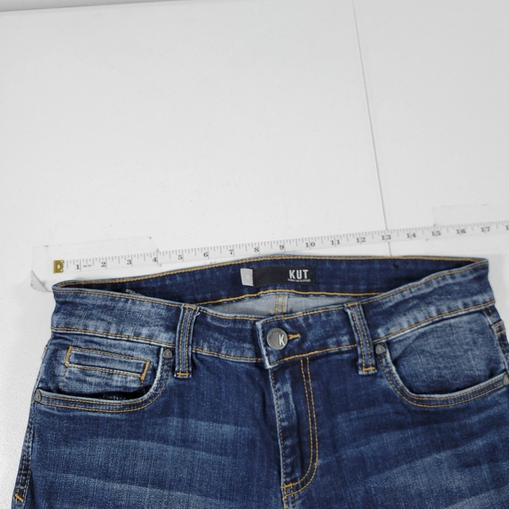 Kut From The Cloth Women's Jeans Toothpick Skinny‎ Raw Hem Size 10 Blue - Picture 3 of 11